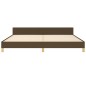 vidaXL Estructura de cama con cabecero de tela marrón oscuro 200x200cm vidaXL Estructura de cama con cabecero de tela marrón oscuro 200x200cm