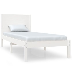 vidaXL Estructura de cama madera maciza de pino blanco 100x200 cm