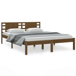 vidaXL Estructura de cama madera maciza de pino marrón miel 120x200 cm