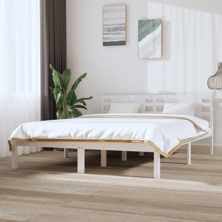 vidaXL Estructura de cama madera maciza de pino blanco 120x200 cm