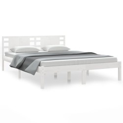 vidaXL Estructura de cama madera maciza de pino blanco 120x200 cm