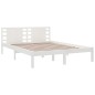 vidaXL Estructura de cama madera maciza de pino blanco 120x200 cm vidaXL Estructura de cama madera maciza de pino blanco 120x200 cm