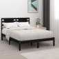 vidaXL Estructura de cama madera maciza doble pequeña negra 120x190 cm vidaXL Estructura de cama madera maciza doble pequeña negra 120x190 cm