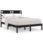 vidaXL Estructura de cama madera maciza doble pequeña negra 120x190 cm vidaXL Estructura de cama madera maciza doble pequeña negra 120x190 cm