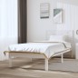 vidaXL Estructura de cama madera maciza de pino blanco 100x200 cm vidaXL Estructura de cama madera maciza de pino blanco 100x200 cm