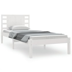 vidaXL Estructura de cama madera maciza de pino blanco 100x200 cm