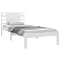 vidaXL Estructura de cama madera maciza de pino blanco 100x200 cm vidaXL Estructura de cama madera maciza de pino blanco 100x200 cm