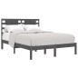 vidaXL Estructura de cama madera maciza de pino gris 140x190 cm vidaXL Estructura de cama madera maciza de pino gris 140x190 cm