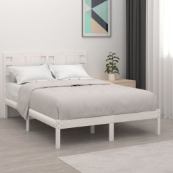 vidaXL Estructura de cama de madera maciza de pino blanco 140x190 cm