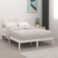 vidaXL Estructura de cama de madera maciza de pino blanco 140x190 cm vidaXL Estructura de cama de madera maciza de pino blanco 140x190 cm