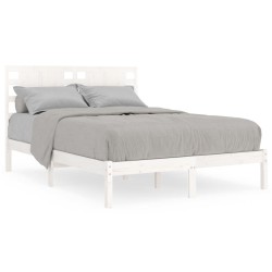 vidaXL Estructura de cama de madera maciza de pino blanco 140x190 cm