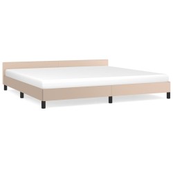 vidaXL Estructura de cama cabecero cuero sintético capuchino 200x200cm