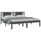 vidaXL Estructura de cama de madera maciza de pino gris 200x200 cm