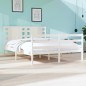 vidaXL Estructura de cama matrimonial madera de pino blanca 120x190 cm vidaXL Estructura de cama matrimonial madera de pino blanca 120x190 cm