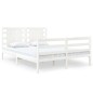 vidaXL Estructura de cama matrimonial madera de pino blanca 120x190 cm vidaXL Estructura de cama matrimonial madera de pino blanca 120x190 cm