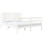 vidaXL Estructura de cama matrimonial madera de pino blanca 120x190 cm vidaXL Estructura de cama matrimonial madera de pino blanca 120x190 cm