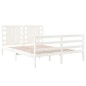 vidaXL Estructura de cama matrimonial madera de pino blanca 120x190 cm vidaXL Estructura de cama matrimonial madera de pino blanca 120x190 cm