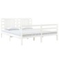 vidaXL Estructura de cama king madera maciza de pino blanco 150x200 cm vidaXL Estructura de cama king madera maciza de pino blanco 150x200 cm