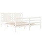 vidaXL Estructura de cama king madera maciza de pino blanco 150x200 cm vidaXL Estructura de cama king madera maciza de pino blanco 150x200 cm