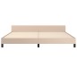 vidaXL Estructura de cama cabecero cuero sintético capuchino 200x200cm vidaXL Estructura de cama cabecero cuero sintético capuchino 200x200cm