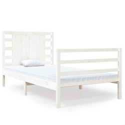 vidaXL Estructura de cama individual madera maciza blanco 90x190 cm