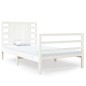 vidaXL Estructura de cama individual madera maciza blanco 90x190 cm vidaXL Estructura de cama individual madera maciza blanco 90x190 cm