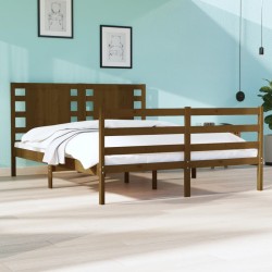 vidaXL Estructura de cama madera maciza marrón miel 120x190 cm