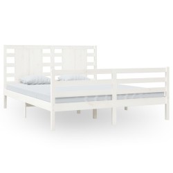 vidaXL Estructura de cama de madera maciza de pino blanca 160x200 cm