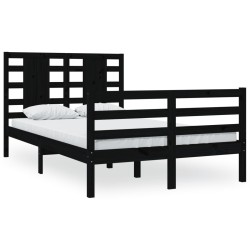 vidaXL Estructura de cama madera maciza de pino negro 120x200 cm