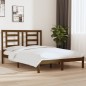 vidaXL Estructura cama madera maciza de pino doble marrón 135x190 cm vidaXL Estructura cama madera maciza de pino doble marrón 135x190 cm