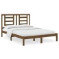 vidaXL Estructura cama madera maciza de pino doble marrón 135x190 cm vidaXL Estructura cama madera maciza de pino doble marrón 135x190 cm
