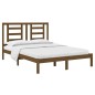 vidaXL Estructura cama madera maciza de pino doble marrón 135x190 cm vidaXL Estructura cama madera maciza de pino doble marrón 135x190 cm