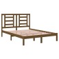 vidaXL Estructura cama madera maciza de pino doble marrón 135x190 cm vidaXL Estructura cama madera maciza de pino doble marrón 135x190 cm