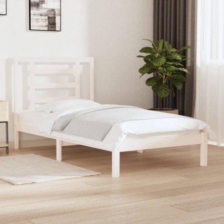 vidaXL Estructura de cama madera maciza de pino blanco 100x200 cm