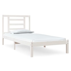 vidaXL Estructura de cama madera maciza de pino blanco 100x200 cm