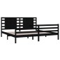 vidaXL Estructura de cama de madera maciza de pino negra 200x200 cm vidaXL Estructura de cama de madera maciza de pino negra 200x200 cm