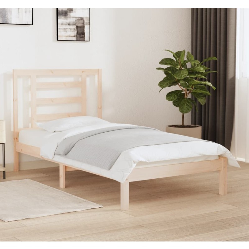 vidaXL Estructura de cama madera maciza de pino 90x190 cm vidaXL Estructura de cama madera maciza de pino 90x190 cm