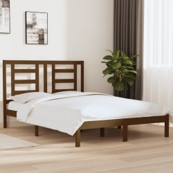 vidaXL Estructura de cama madera maciza de pino marrón miel 140x200 cm