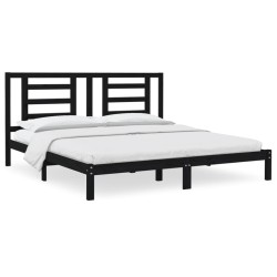 vidaXL Estructura de cama de madera maciza de pino negro 200x200 cm