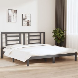 vidaXL Estructura de cama de madera maciza de pino gris 200x200 cm