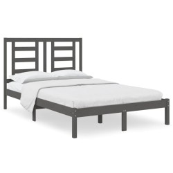vidaXL Estructura de cama madera maciza de pino gris 120x200 cm