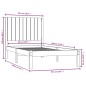 vidaXL Estructura cama individual madera maciza pino blanco 90x190 cm vidaXL Estructura cama individual madera maciza pino blanco 90x190 cm