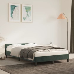 vidaXL Estructura cama con cabecero terciopelo verde oscuro 120x200 cm