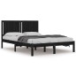 vidaXL Estructura de cama madera maciza negra King Size 150x200 cm