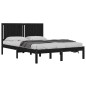 vidaXL Estructura de cama madera maciza negra King Size 150x200 cm
