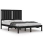 vidaXL Estructura de cama madera maciza doble pequeña negra 120x190 cm vidaXL Estructura de cama madera maciza doble pequeña negra 120x190 cm