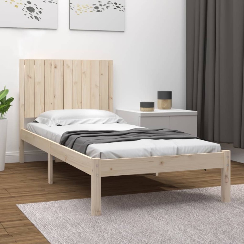 vidaXL Estructura de cama de madera maciza de pino 90x200 cm vidaXL Estructura de cama de madera maciza de pino 90x200 cm