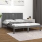vidaXL Estructura de cama madera maciza gris king size 150x200 cm