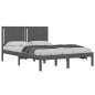 vidaXL Estructura de cama madera maciza gris king size 150x200 cm