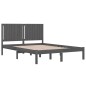 vidaXL Estructura de cama madera maciza gris king size 150x200 cm